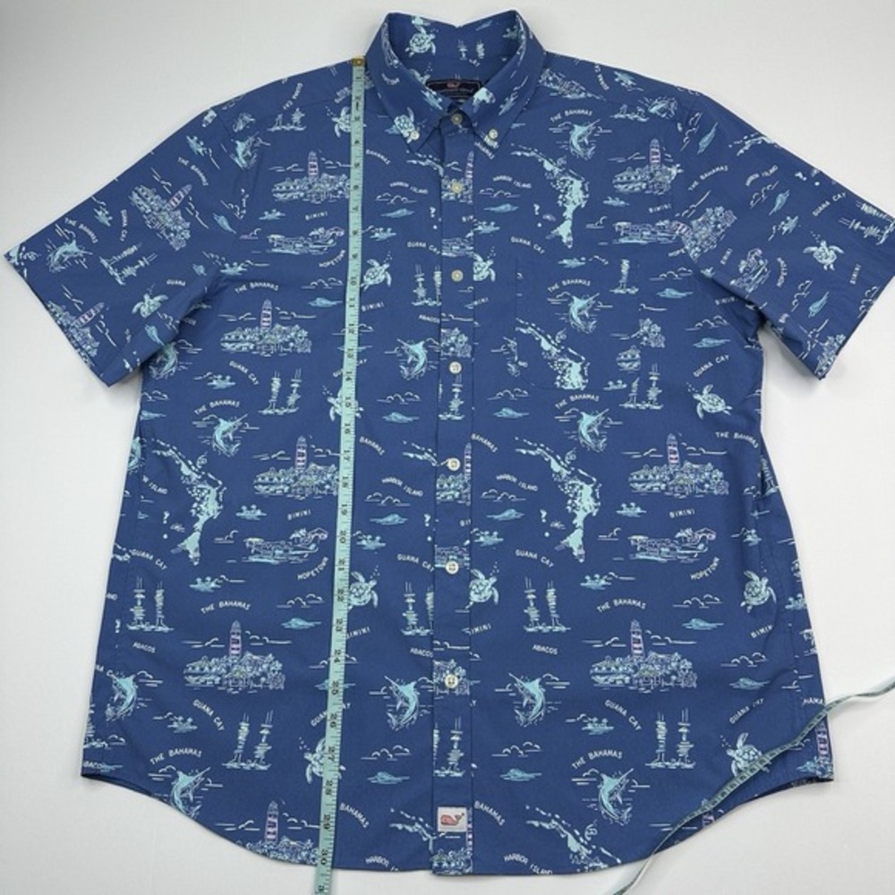 Vineyard Vines Mens Murray Classic Shirt‎ Blue Caribbean Print L 1W010544 - Picture 7 of 10